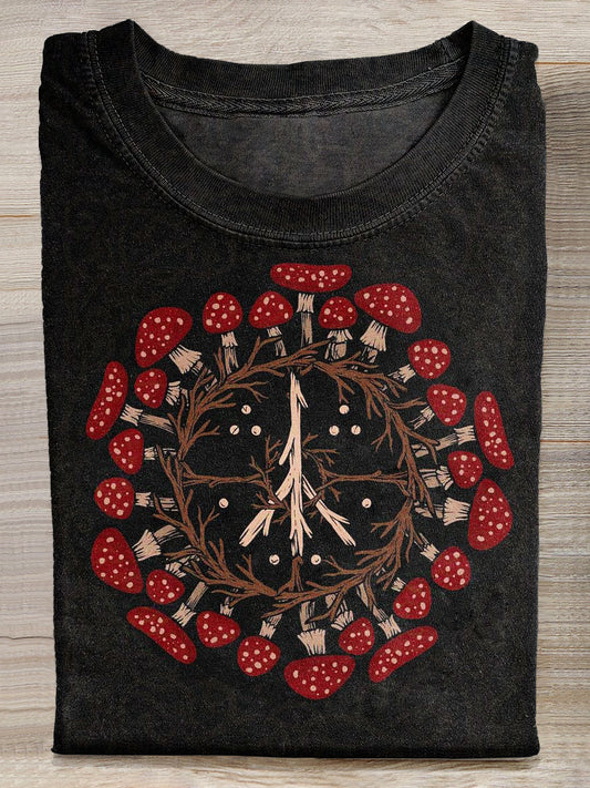 Fun Illustration Print Casual Pure Cotton Loose T-Shirt