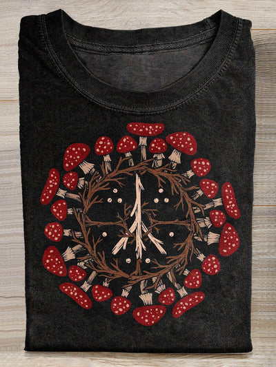 Fun Illustration Print Casual Pure Cotton Loose T-Shirt
