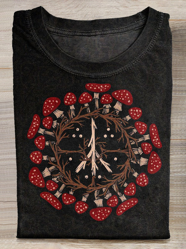Fun Illustration Print Casual Pure Cotton Loose T-Shirt
