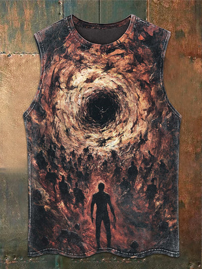 Vintage Dark Abyss Art Print Casual Tank Top