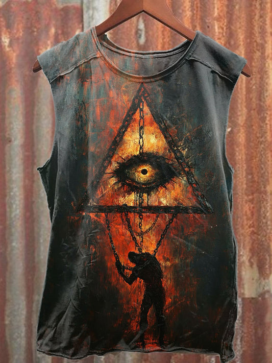Vintage Dungeon Art Print Casual Cotton Tank Top