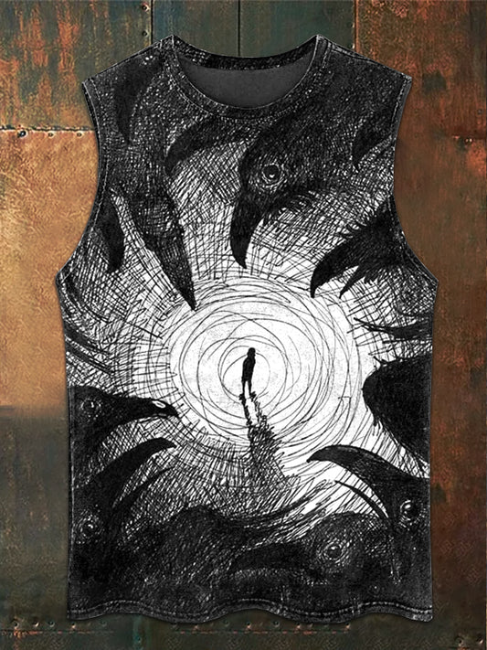 Vintage Dark Abyss Art Print Casual Tank Top