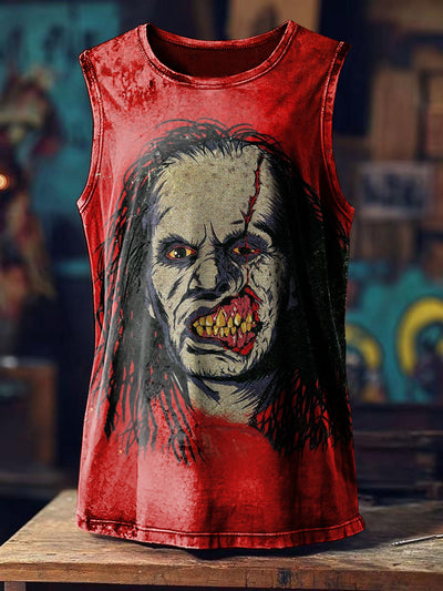 Zombie Print Loose Fit Tank Top