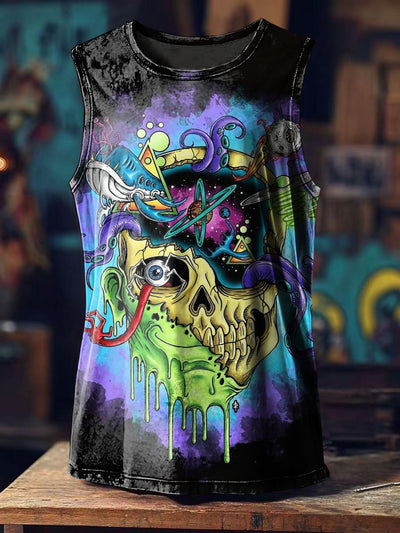 Zombie Graffiti Printed Casual Loose Tank Top