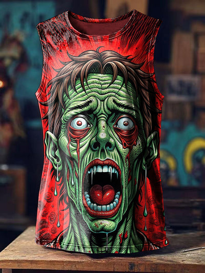 Zombie Graffiti Printed Casual Loose Tank Top