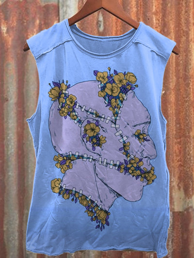 Gorgeous Illustration Printed Casual Loose Tank Top