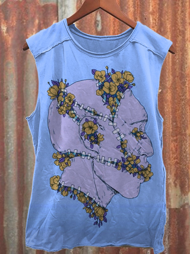 Gorgeous Illustration Printed Casual Loose Tank Top