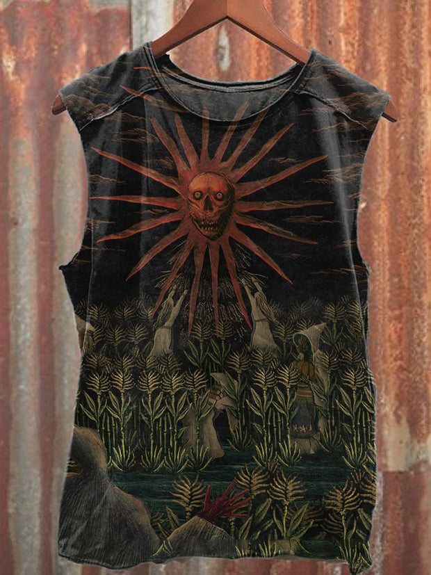 Gorgeous Graffiti Print Casual Loose Tank Top