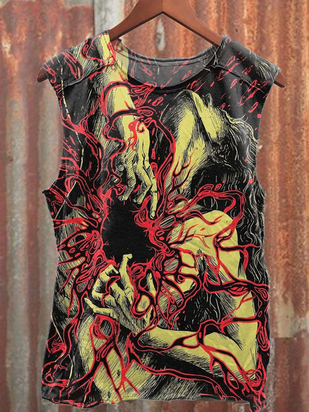 Gorgeous Graffiti Print Casual Loose Tank Top