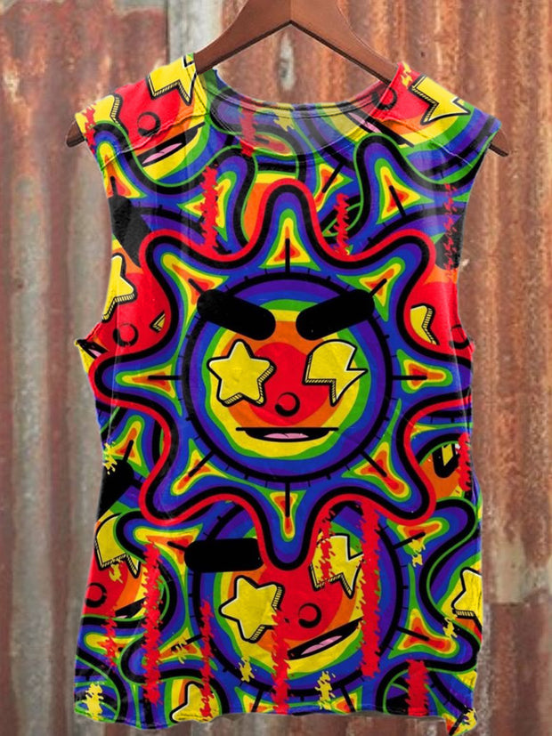 Gorgeous Graffiti Print Casual Loose Tank Top