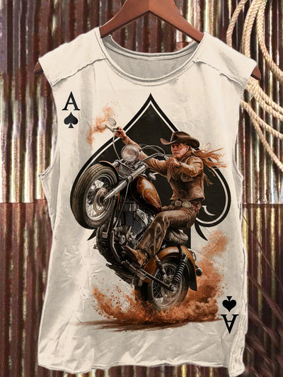 Retro Western Print Casual Cotton Tank Top