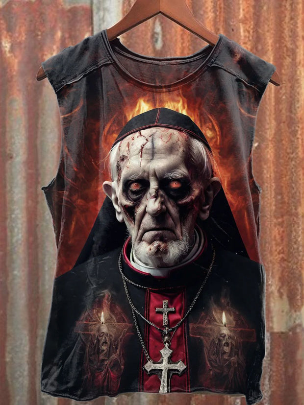 Godfather Print Loose Fit Tank Top