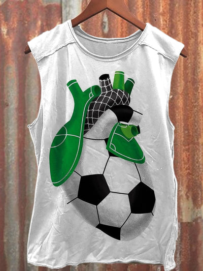 Football Graffiti Illustration Art Print Casual Cotton Tank Top
