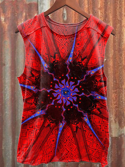 Gorgeous Graffiti Print Casual Loose Tank Top