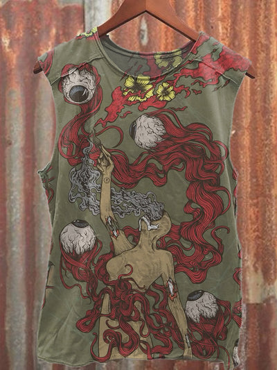 Gorgeous Graffiti Print Casual Loose Tank Top