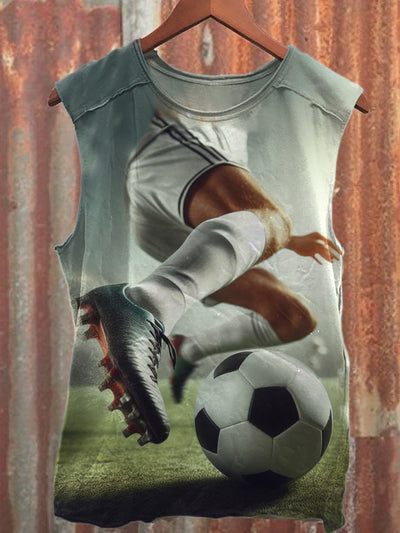 Football Graffiti Illustration Art Print Casual Cotton Tank Top