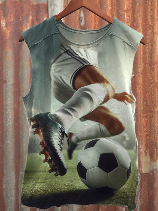 Football Graffiti Illustration Art Print Casual Cotton Tank Top