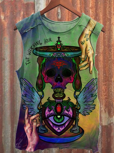 Retro Countdown Printed Casual Loose Tank Top