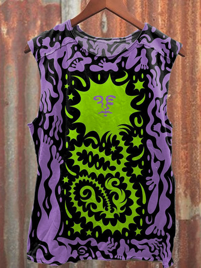 Gorgeous Graffiti Print Casual Loose Tank Top
