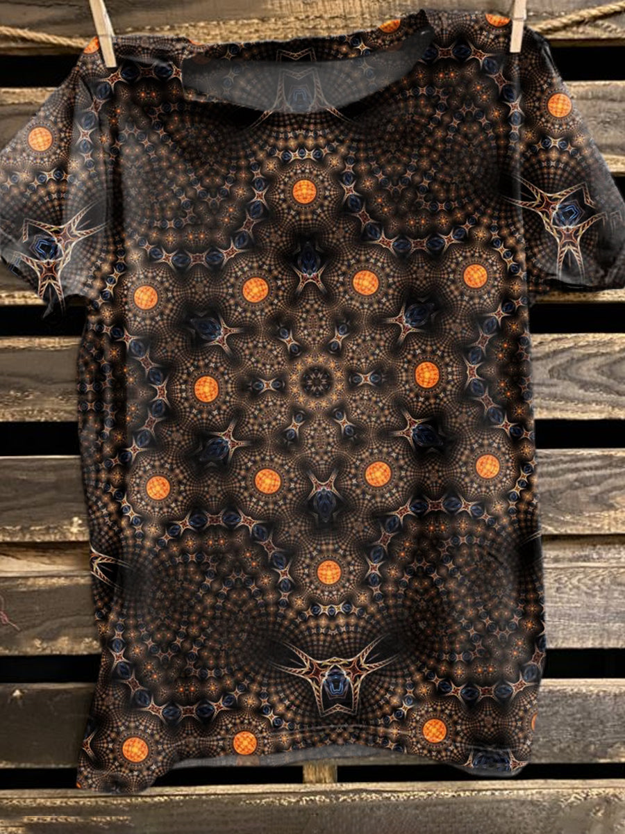 Gorgeous Textured Print Casual Loose T-Shirt