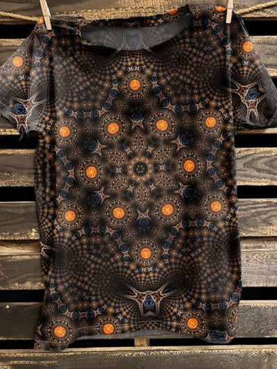 Gorgeous Textured Print Casual Loose T-Shirt