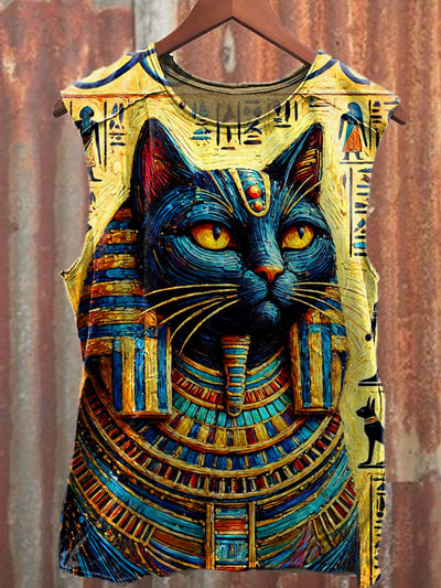 Men's Casual Funny Sphinx Printed Tank Top