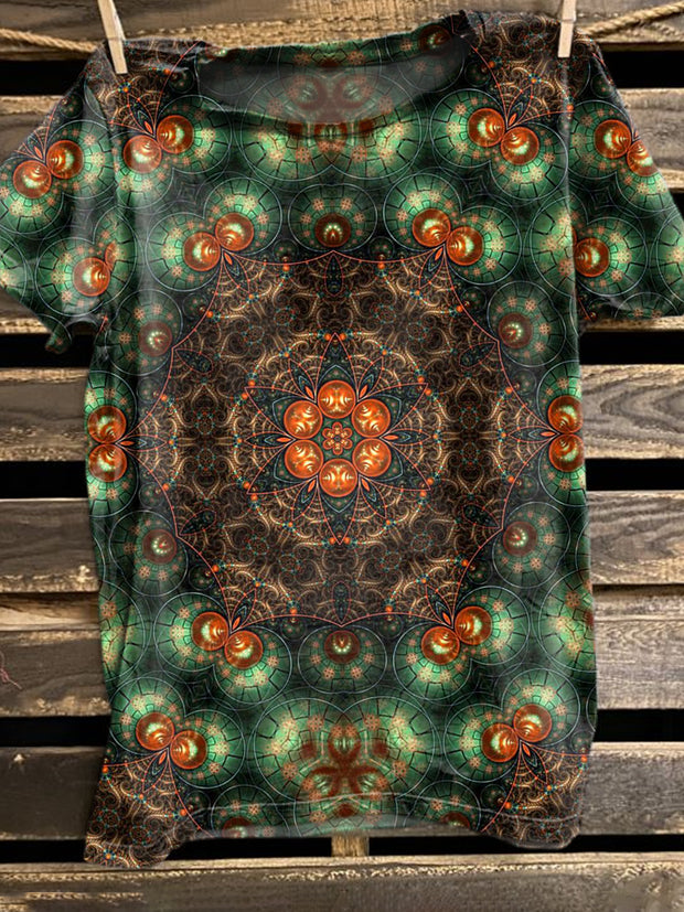 Gorgeous Textured Print Casual Loose T-Shirt