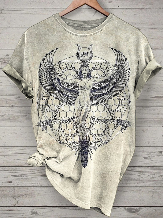 Unisex Ancient Greece Printed Vintage Fashion Loose Short Sleeve T-Shirt