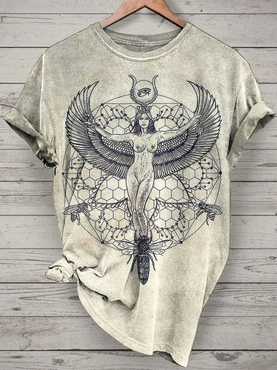 Unisex Ancient Greece Printed Vintage Fashion Loose Short Sleeve T-Shirt