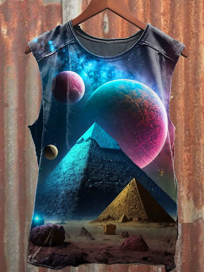 Men's Casual Pyramid Printed Tank Top