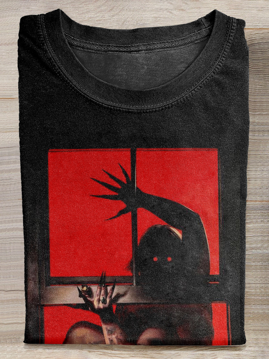 Retro Graffiti Print Casual Loose T-shirt
