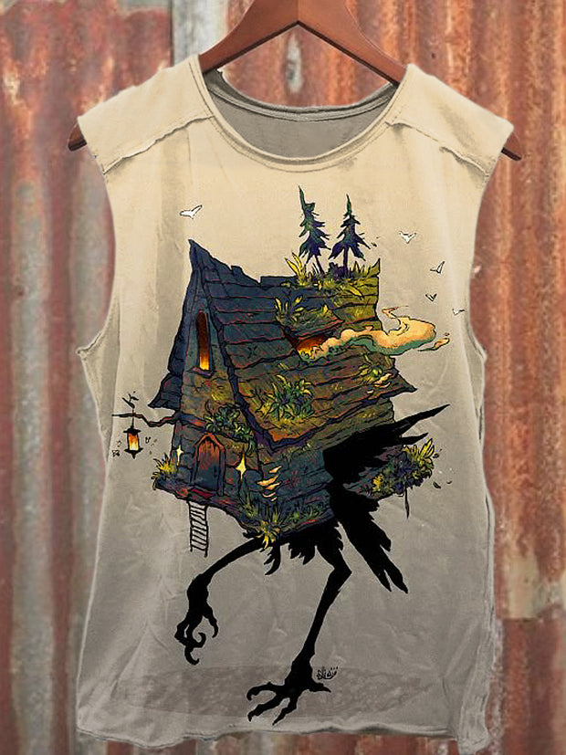 Men's Casual Baba Yaga Printed Tank Top