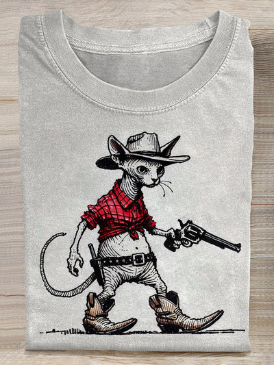 Retro Fun Western Animal Casual Cotton Loose T-Shirt