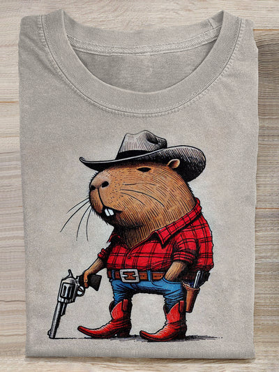 Retro Fun Western Animal Casual Cotton Loose T-Shirt
