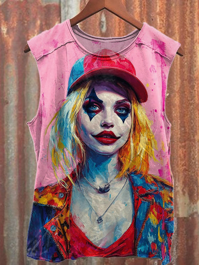 Gorgeous Graffiti Print Casual Loose Tank Top
