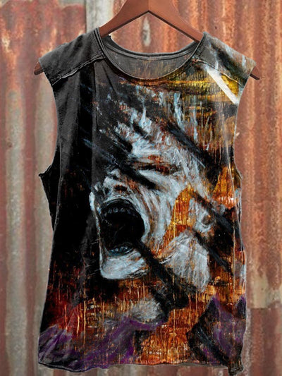 Gorgeous Graffiti Print Casual Loose Tank Top