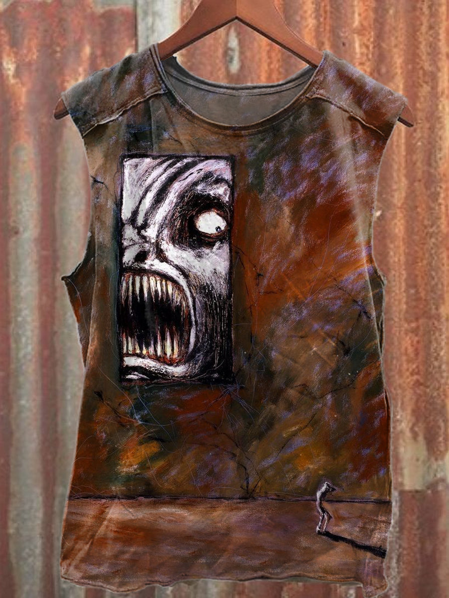 Gorgeous Graffiti Print Casual Loose Tank Top