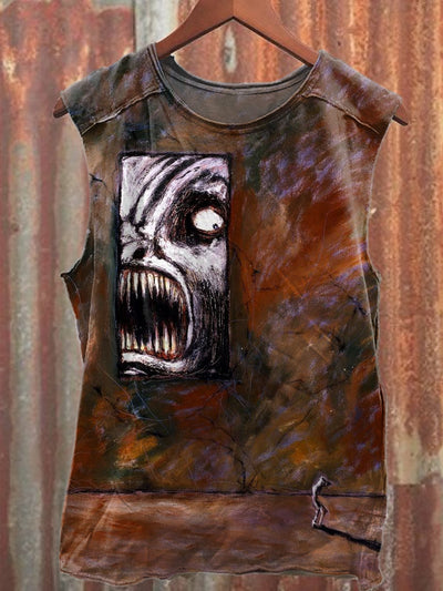 Gorgeous Graffiti Print Casual Loose Tank Top