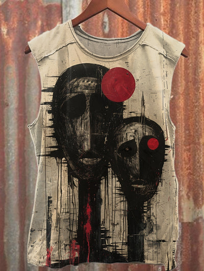 Gorgeous Graffiti Print Casual Loose Tank Top