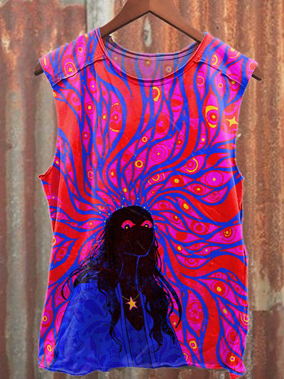 Gorgeous Graffiti Print Casual Loose Tank Top