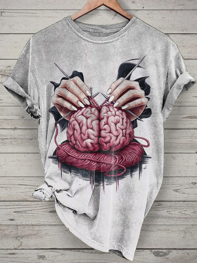 Unisex Funny Printed Vintage Fashion Loose Short Sleeve T-Shirt