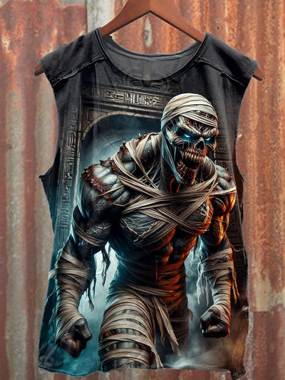 Retro Mummy Art Print Fashion Loose Tank Top