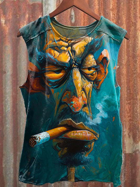 Men's Casual Exaggerated Graffiti Printed Tank Top