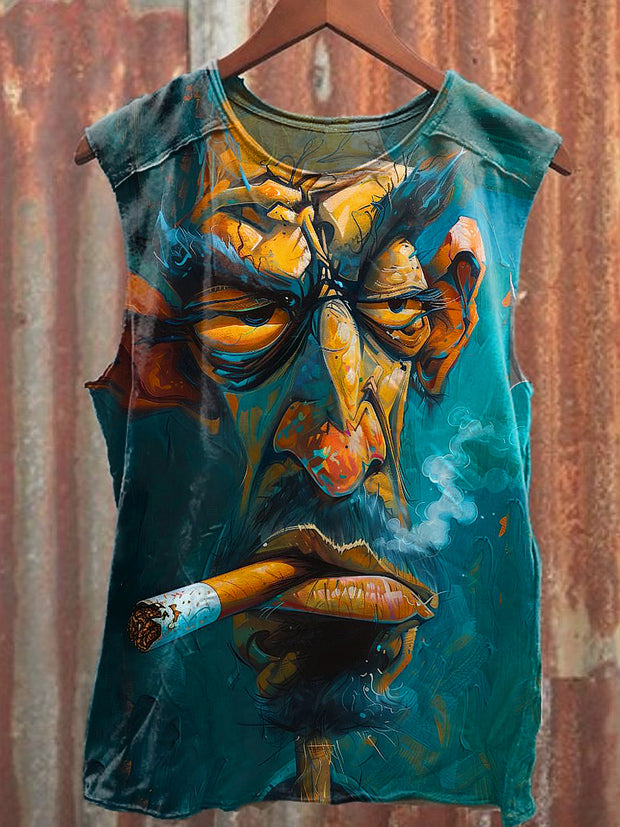 Men's Casual Exaggerated Graffiti Printed Tank Top