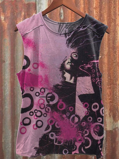 Refantasy Abstract World Art Print Fashion Loose Tank Top