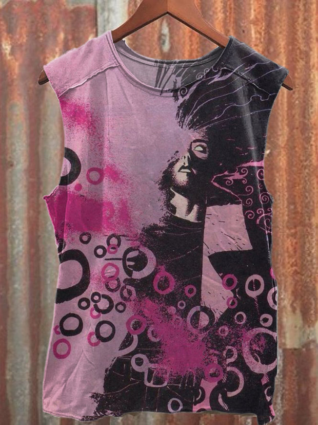 Refantasy Abstract World Art Print Fashion Loose Tank Top
