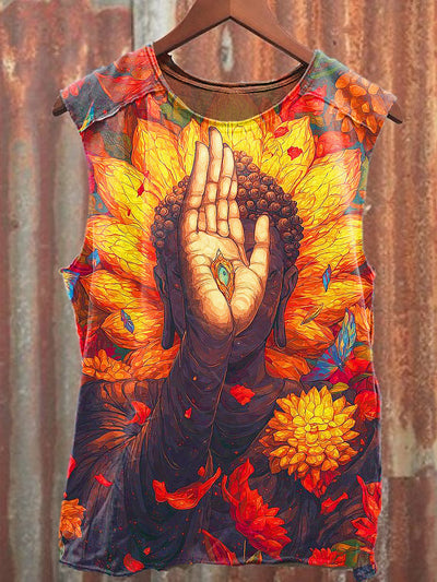 Men's Casual Sakyamuni Printed Tank Top