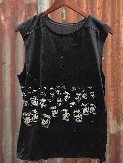 Retro Graffiti Print Fashion Loose Tank Top