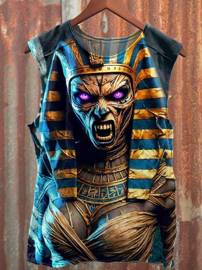 Retro Mummy Art Print Fashion Loose Tank Top