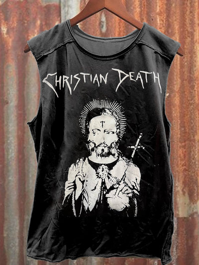 Vintage Jesus Print Fashion Loose Tank Top